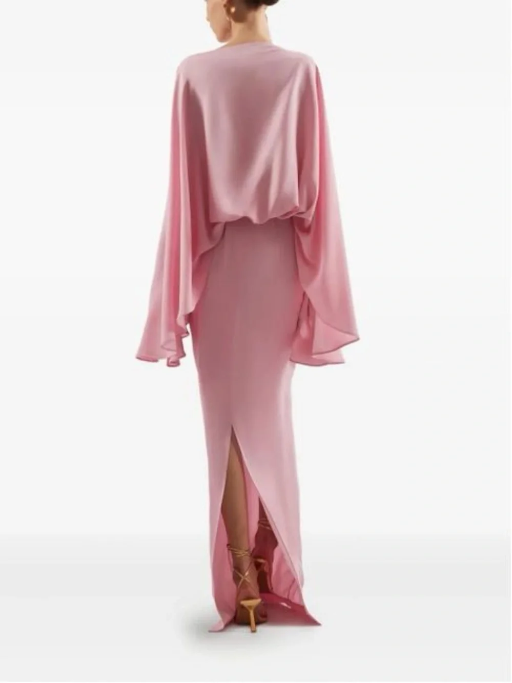 Pink Long-Sleeve Formal Eolia Gown Taller Marmo - Picture 2 of 9